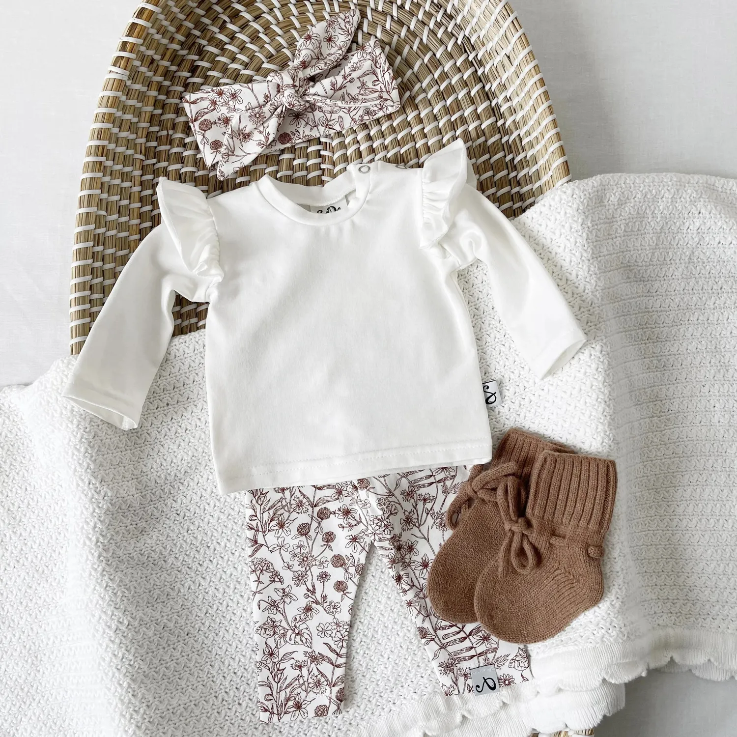 SODA FASHION Haarband natuur met bloem baby