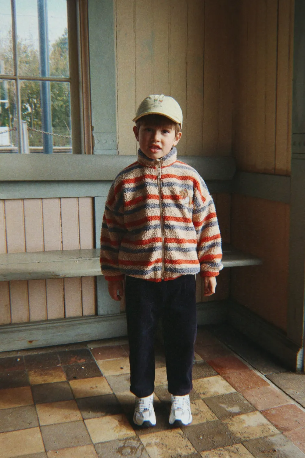 Konges Sløjd Jody teddyjas tangerine stripe fleece