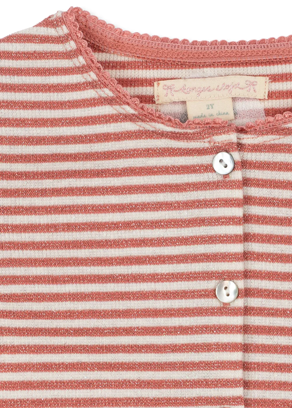 Konges Sløjd Roli cardigan rose cream stripe lurex