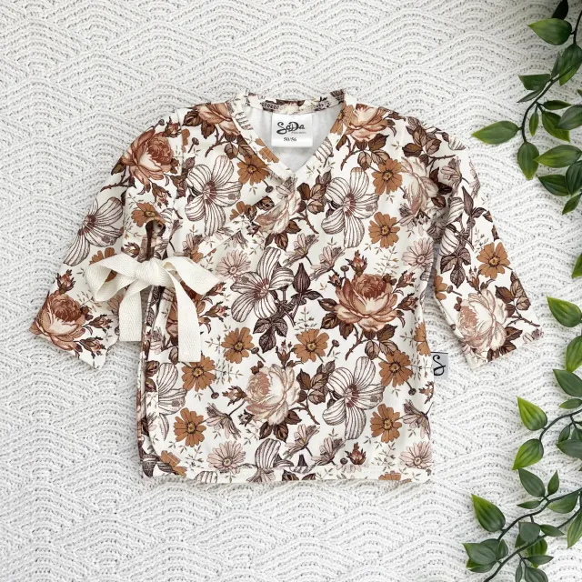 Soda Fashion Overslag Bloemen Cacao romper