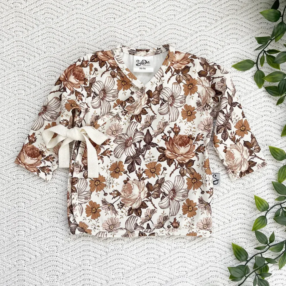 Soda Fashion Overslag Bloemen Cacao romper