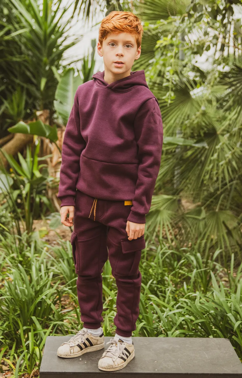 4President Max Hoodie jongens plum perfect rugprint