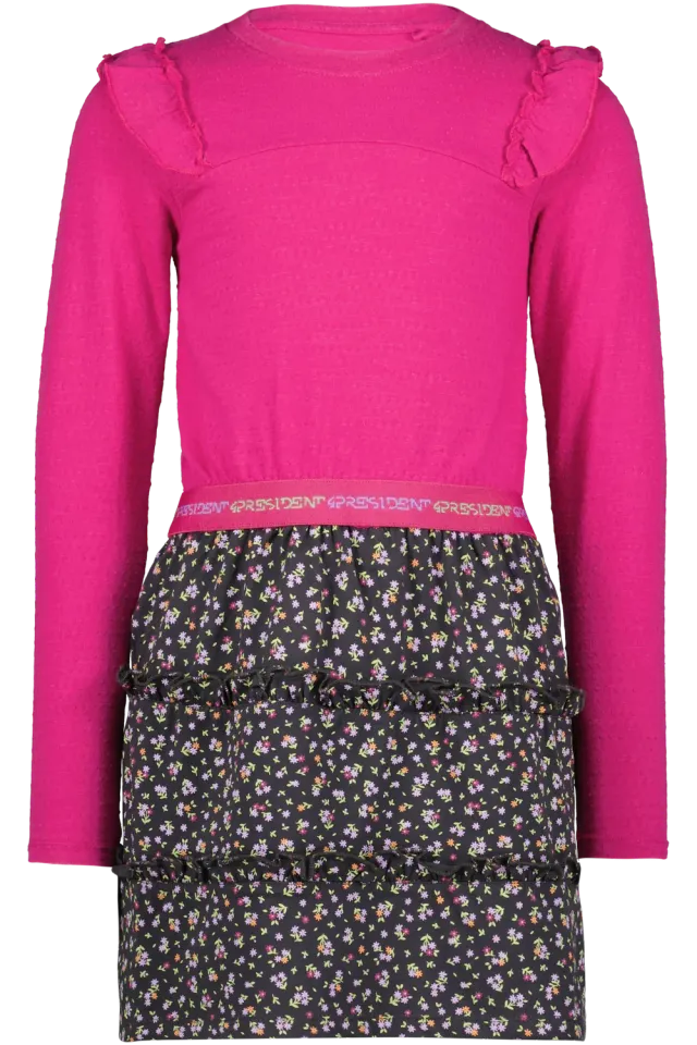 4PRESIDENT Myla jurk bloemenprint ruches meisjes