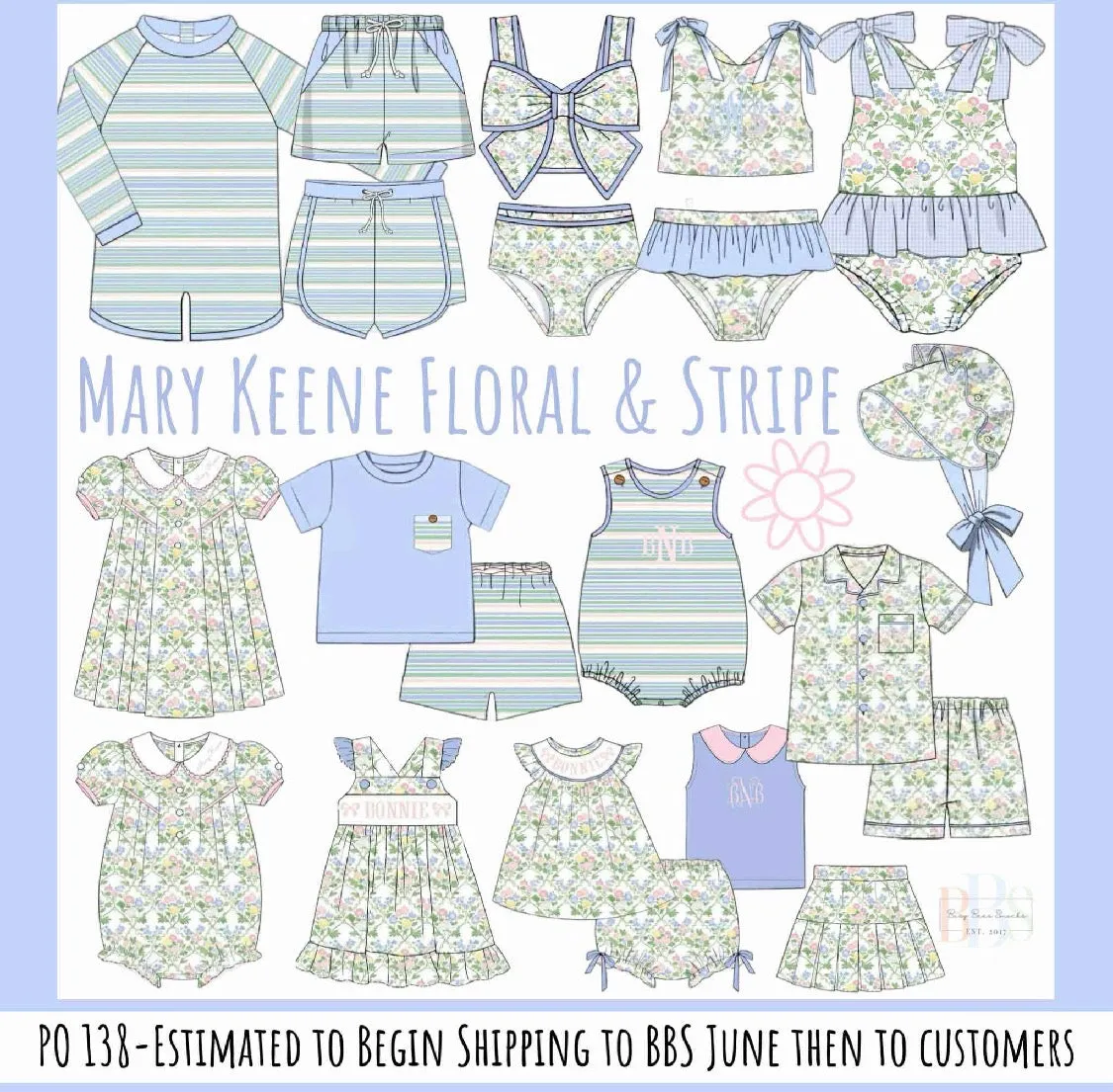 Busy Bee Smocks Mary-Keene Floral zwempak moeder kind