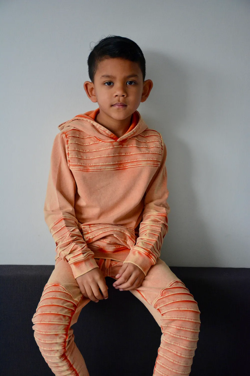 4PRESIDENT Tieme Orange Tiger biker broek jongens