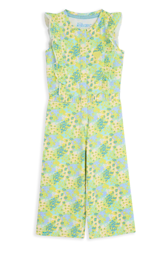 4President Natalee.WD jumpsuit yellow meisjes katoen