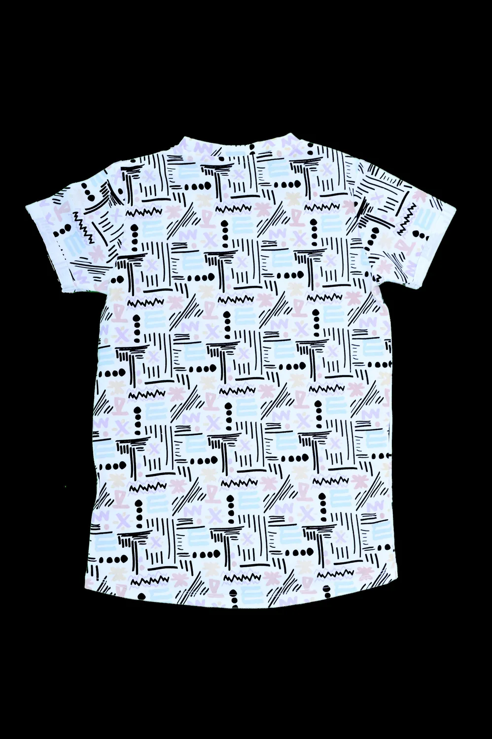 4President Sterling AOP White sweater alloverprint katoen