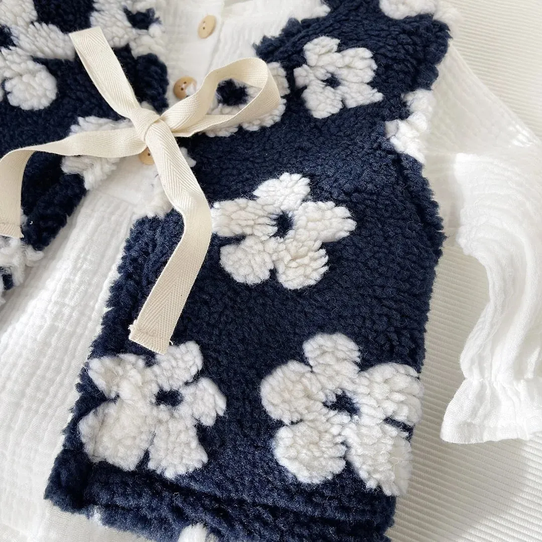 SODA FASHION Gilet Teddy Flowers navy baby