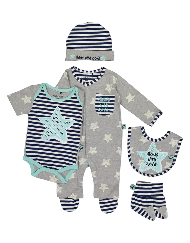 4President Baby Giftset Star katoen 5-delig