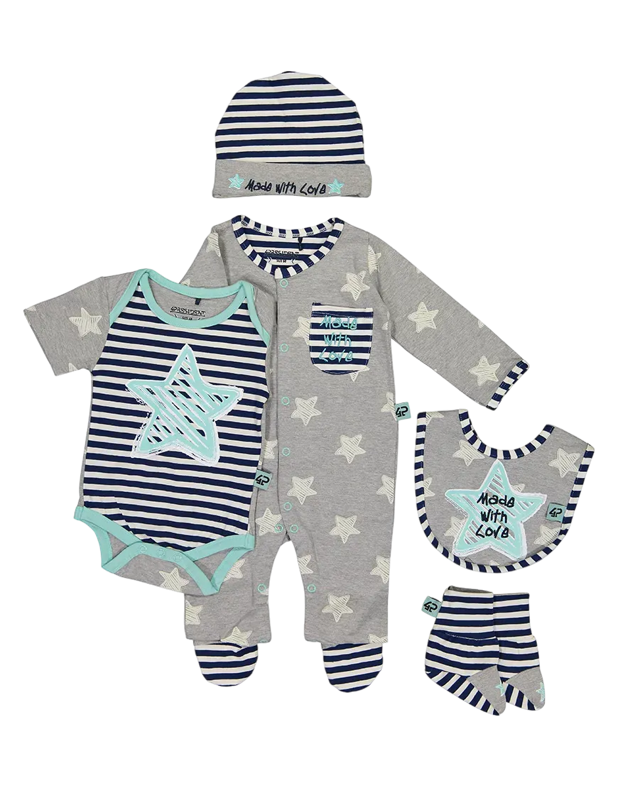 4President Baby Giftset Star katoen 5-delig