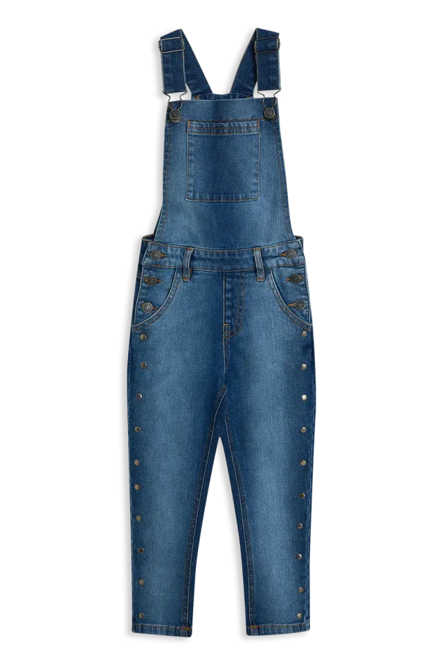 4President Kitty Blue tuinbroek blauw meisjes denim