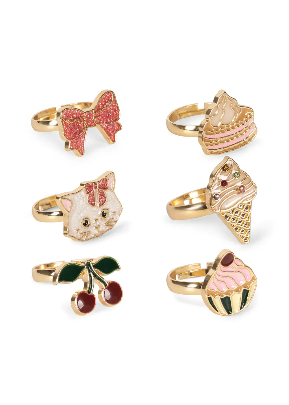 Konges Sløjd Kitty Sweets Ringen set 6 stuks gold