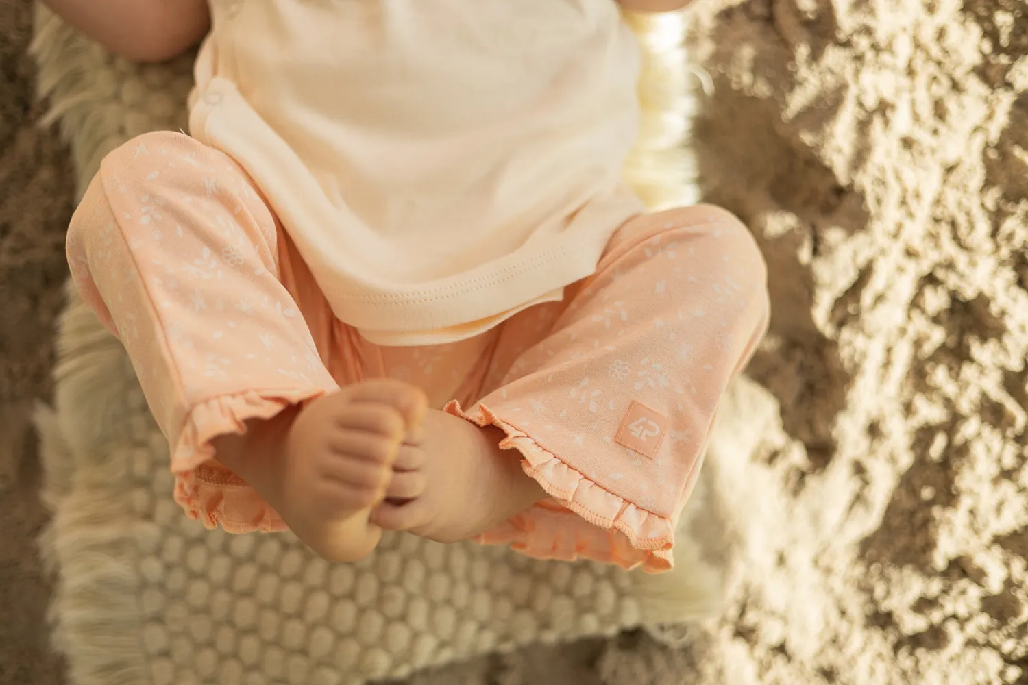 4President Yfke Pink babybroek flared bloemen katoen