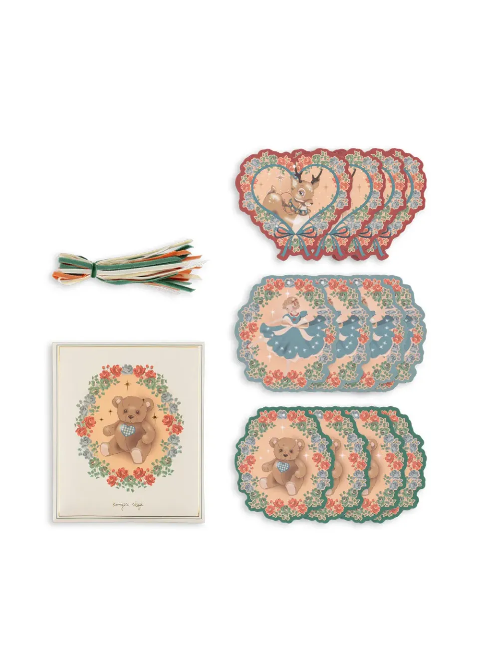 Konges Sløjd kerstcadeaulabels deer diary teddy 12st