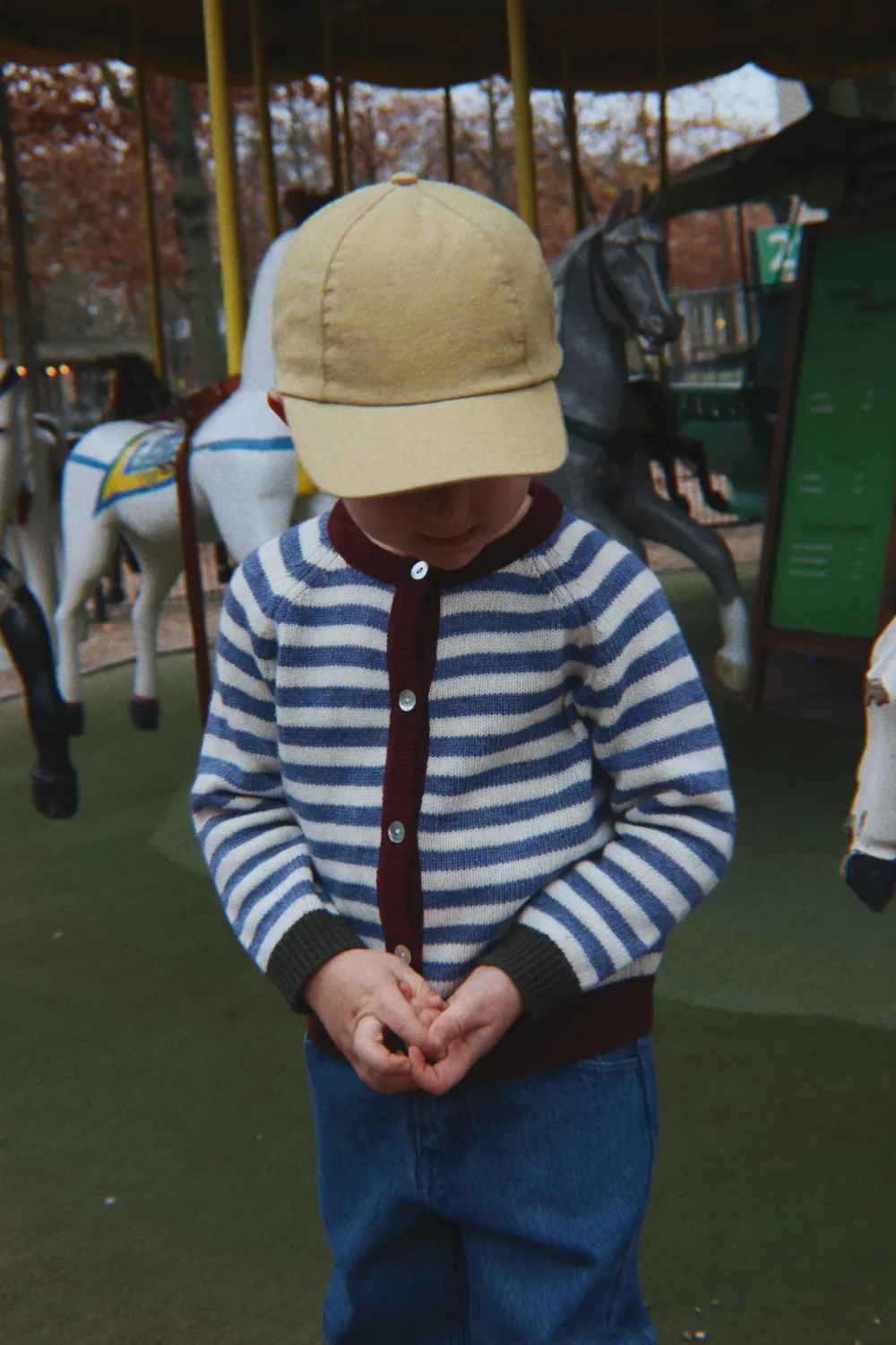 Konges Sløjd Belou Cardigan vest autumn stripe wolmix